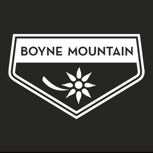 Boyne Mountain Logo 2 White Ink -- Crewneck Sweatshirt Black