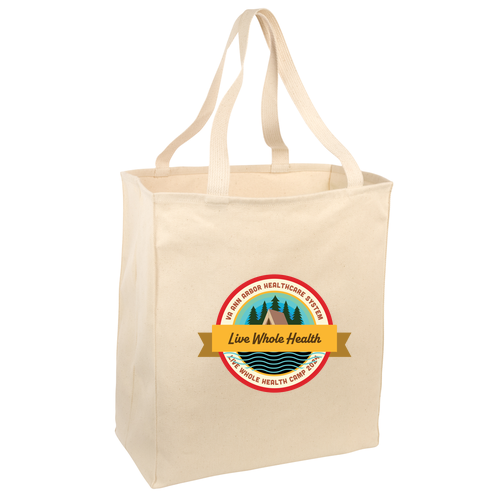 Port and Company Over The Shoulder Grocery Tote -- Natural