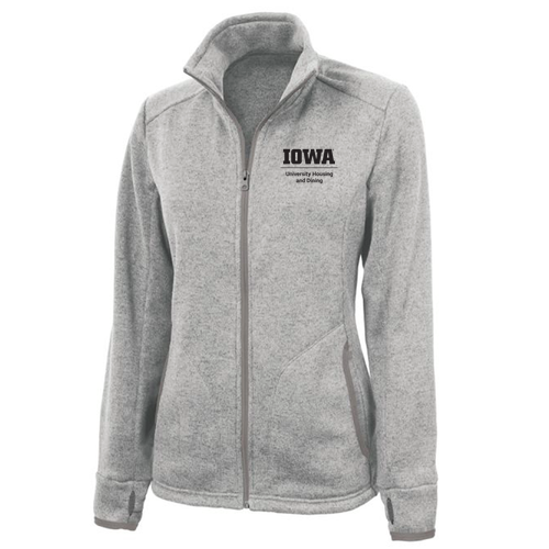 Charles River Ladies Heathered Fleece Jacket -- Light Grey Heather