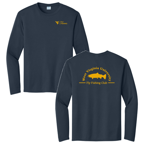 Port and Company Long Sleeve Performance Tee -- Deep Navy