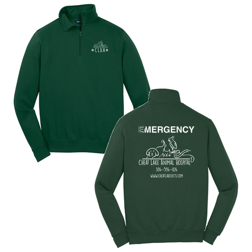 Sport Tek Quarter Zip Sweatshirt -- Forest Green