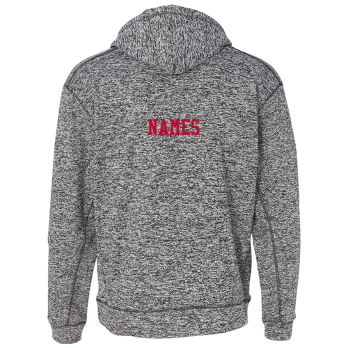 J America Cosmic Fleece Hooded Pullover Sweatshirt -- Charcoal Fleck