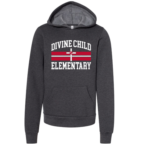 Youth Bella Canvas Soft Sponge Fleece Hoodie -- Dark Grey Heather