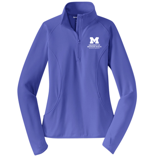 Ladies Sport Tek Sport Wick Stretch Half Zip Pullover -- Iris Purple