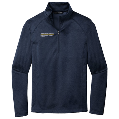 Port Authority Diamond Heather Fleece Quarter-Zip Pullover -- Dress Blue Navy Heather