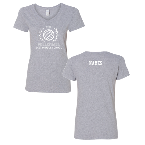 Gildan Heavy Cotton Ladies' V-Neck Tee -- Sport Grey