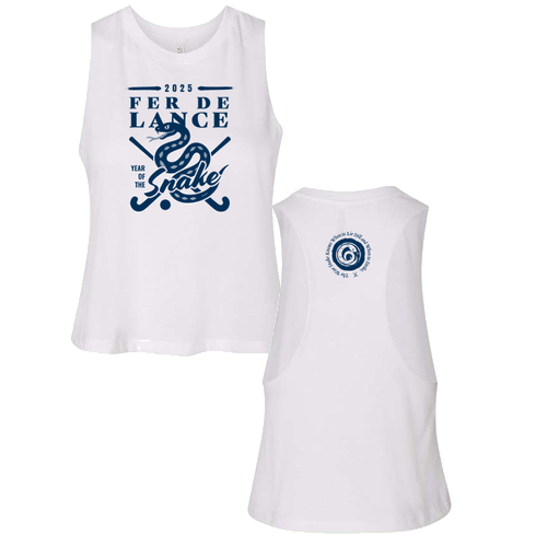 Ladies Bella Canvas Soft Racerback Cropped Tank -- Solid White Blend