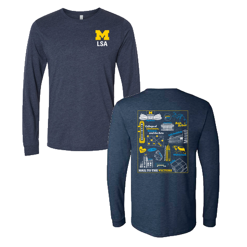 Bella Canvas Soft Fitted CVC Long Sleeve Tee -- Heather Midnight Navy