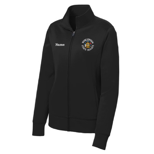Sport Tek Ladies Sport Wick Fleece Full Zip Jacket -- Black (Embroidery)
