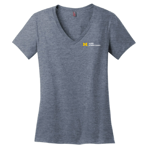 Ladies District Made Soft Perfect Weight V-Neck Tee -- Heathered Navy