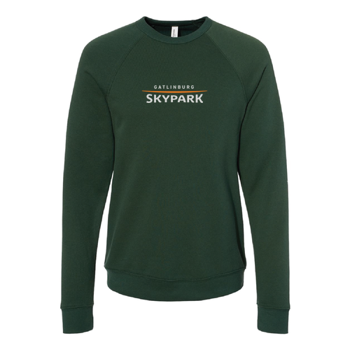 Gatlinburg Skypark Logo 1 Grey & Orange Ink -- Sponge Fleece Crewneck Sweatshirt Forest