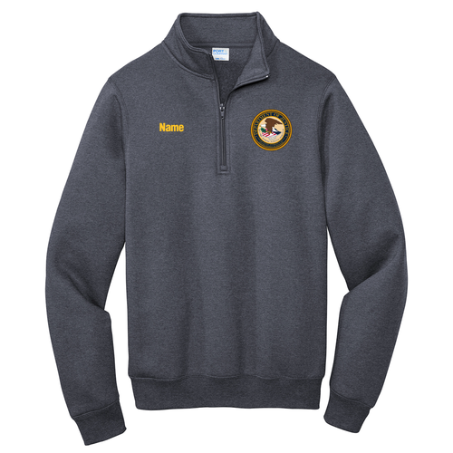Port and Company Core Fleece Quarter-Zip Pullover Sweatshirt -- Heather Navy