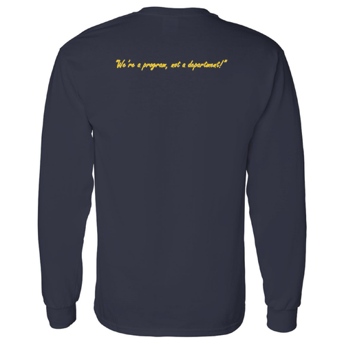 Mens/Unisex Gildan Heavy Cotton Long Sleeve Basic T-Shirt -- Navy