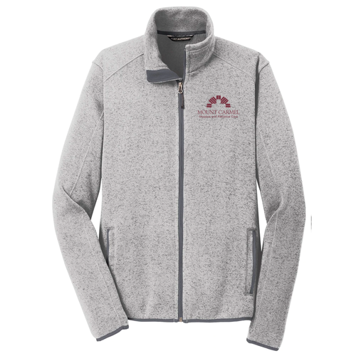 Port Authority Sweater Fleece Jacket -- Grey Heather