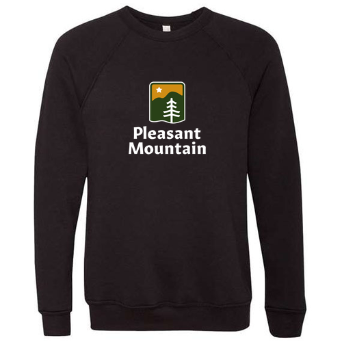 Pleasant Mountain Logo 1 Full color -- Crewneck Sweatshirt Black