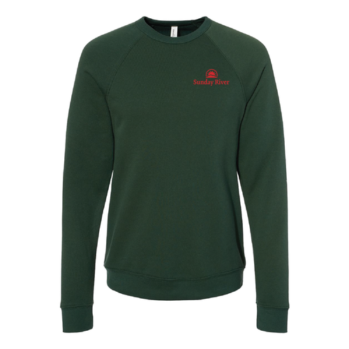 Sunday River Logo 2 Red Ink -- Crewneck Sweatshirt Forest