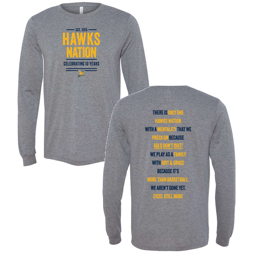 Bella+Canvas Unisex Triblend Long Sleeve Tee -- Grey TriBlend