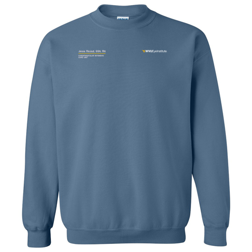 Embroidered Gildan Heavy Blend Crew Neck Sweatshirt -- Indigo Blue