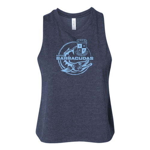 Ladies Bella Canvas Racerback Cropped Tank -- Heather Navy
