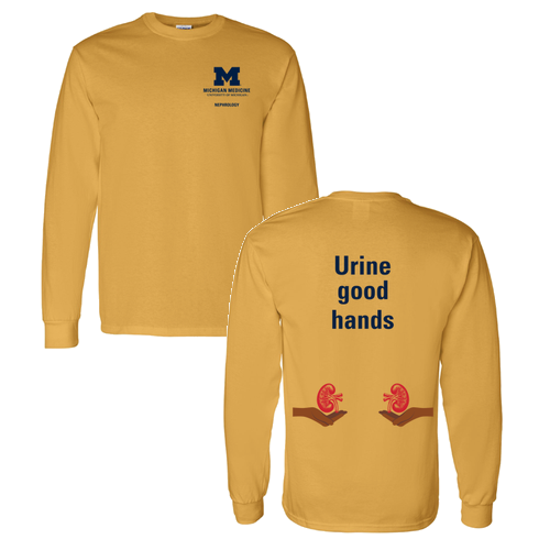 Mens/Unisex Gildan Heavy Cotton Long Sleeve Basic T-Shirt -- Gold