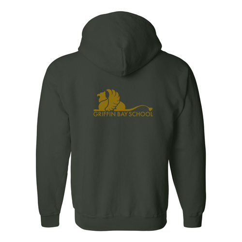 Gildan Full Zip Hooded Sweatshirt -- Forest Green