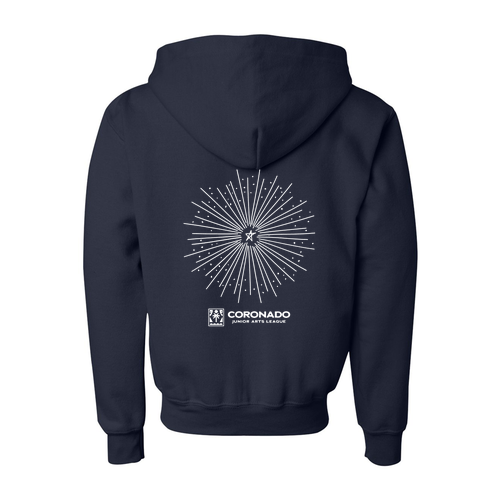 Youth Gildan Full Zip Hooded Sweatshirt -- Navy