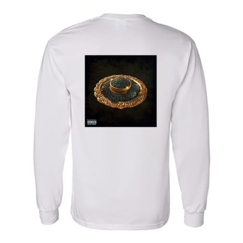 Caviar Gildan Heavy Cotton Longsleeve Basic T-Shirt -- White