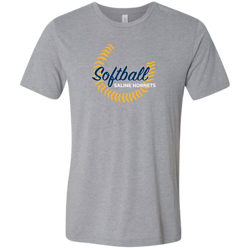 Mens/Unisex Saline Stitching Bella Canvas Short Sleeve Fitted T-Shirt -- Athletic Grey Triblend