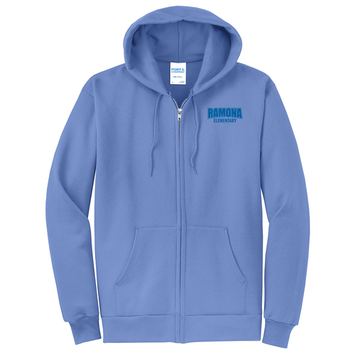 Port and Company Classic Full Zip Hooded Sweatshirt -- Carolina Blue