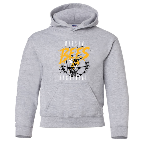 Warsaw Bees Gildan Heavy Blend Youth Hooded Sweatshirt -- Sport Grey