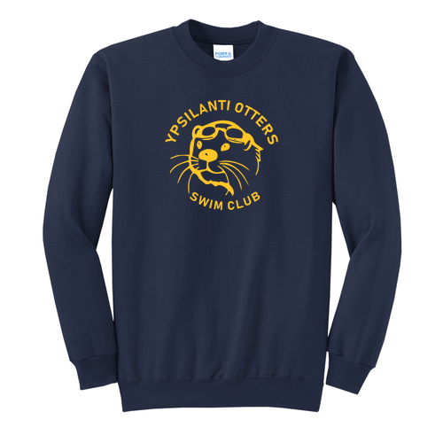 Ypsi Otters Classic Logo Port & Company Classic Crewneck Sweatshirt -- Navy