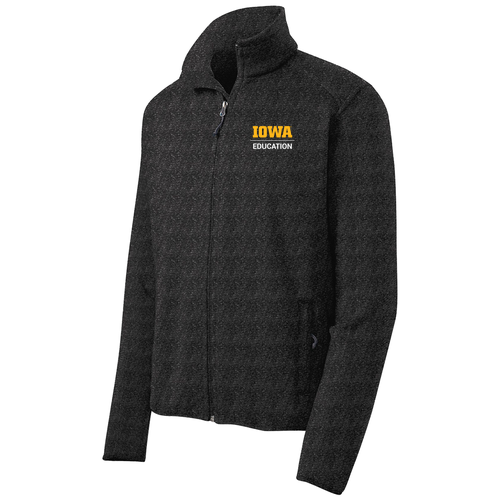 Port Authority Sweater Fleece Jacket -- Black Heather