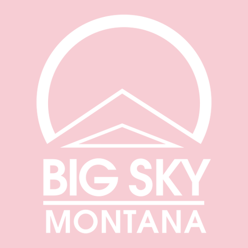 Big Sky Montana Logo 2 White Ink -- Short Sleeve Light Pink