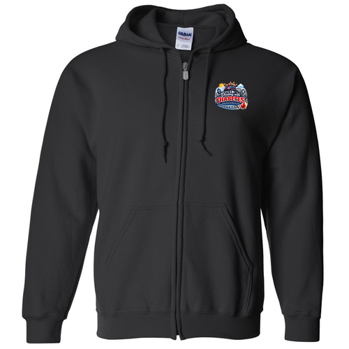 Gildan Full Zip Hooded Sweatshirt -- Black
