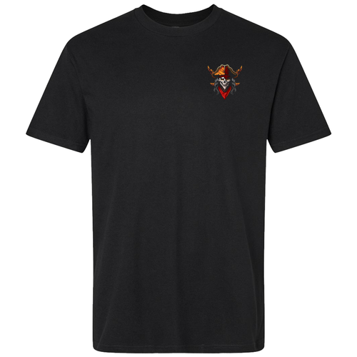 American Apparel CVC Henley Tee -- Black mutiny back design