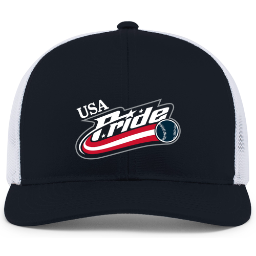 Pacific Headwear Trucker Mesh Hat -- Navy / White / Navy