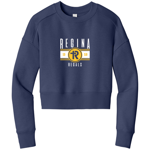 District Women's Perfect Weight Fleece Cropped Crew -- Tanzanite