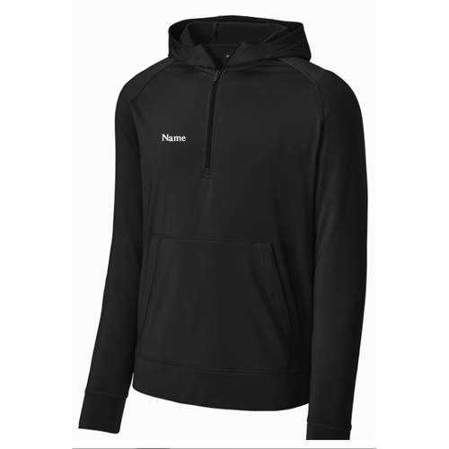 Mens/Unisex Sport-Tek Sport-Wick Stretch 1/2-Zip Hoodie -- Black