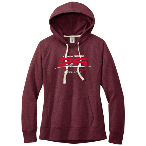 District Women's Re-Fleece Hoodie -- Maroon Heather