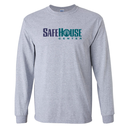 Gildan Ultra Cotton Longsleeve Basic T-Shirt -- Sport Grey