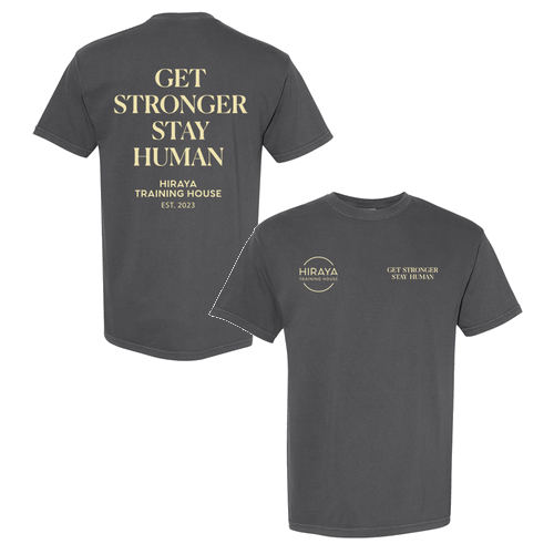 Get Stronger, Stay Human Tee -- Pepper