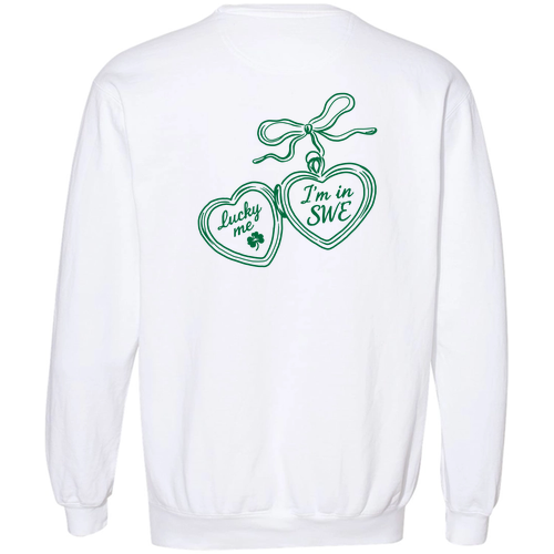 Comfort Colors Unisex Garment-Dyed Crewneck Sweatshirt -- White Locket Design