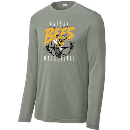 Warsaw Bees Sport Tek Long Sleeve Competitor -- Grey Concrete Heather
