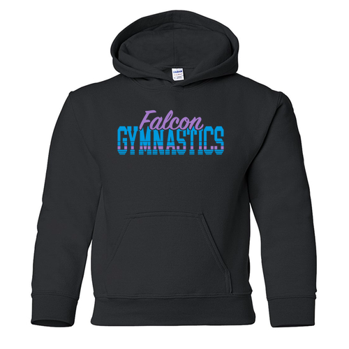 Falcon Gymnastics Youth Hooded Sweatshirt -- Black