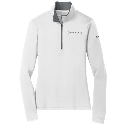 Playfly Nike Golf Ladies Dri FIT Stretch Half Zip Cover Up -- White / Dark Grey
