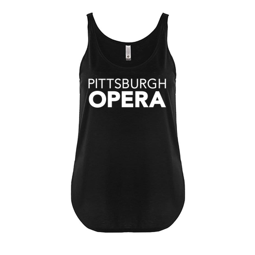 Next Level Ladies Festival Tank -- Black with White Printing