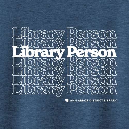 District Made Perfect Blend Tee -- Deep Royal Fleck, Library Person
