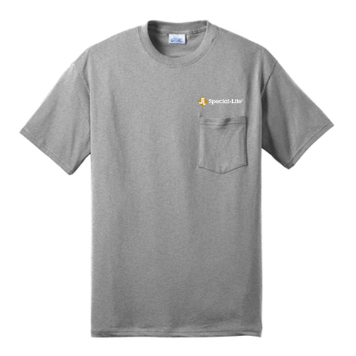 Port & Company Tall 50/50 Cotton/Poly T Shirt w Pocket -- Athletic Heather