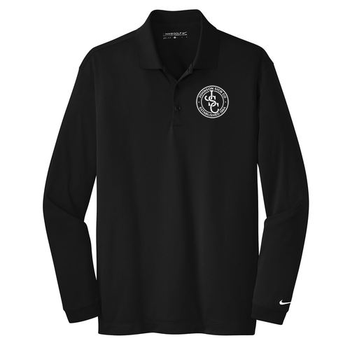 Nike Golf Long Sleeve Dri Fit Stretch Tech Polo -- Black EMBROIDERED