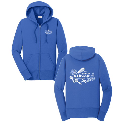 Port and Company Ladies Core Fleece Full Zip Hooded Sweatshirt -- Royal